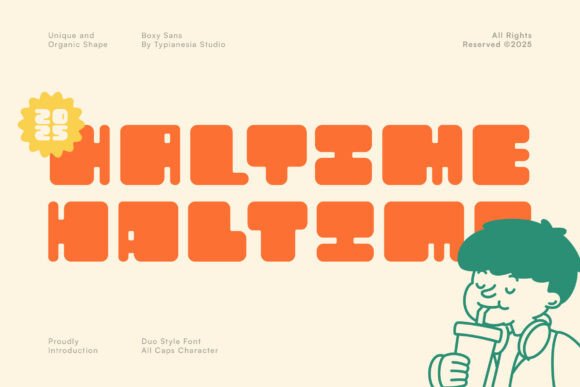 Haltime: A Bold Retro Rounded Display Font for Playful Branding