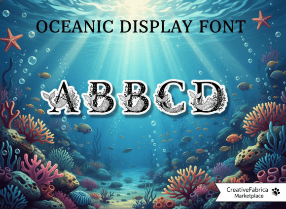 Oceanic Display Font: A Whimsical Brand Asset for Digital Campaigns