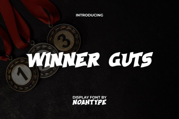 Winner Guts Font: Bold Display Type for Handmade Labels & Printables